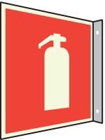 8D936 Fire Extinguisher Sign, 8 x 8In, WHT/R, SYM