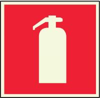 8D937 Fire Extinguisher Sign, 8 x 8In, R/WHT, ENG
