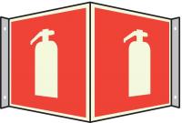 8D938 Fire Extinguisher Sign, 8 x 8In, Red/White
