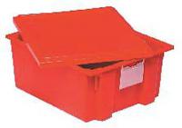 8DA62 Stack &amp; Nest Totes, 18L x 11W, Red