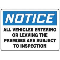 9TAM7 Notice Security Sign, 7 x 10In, PLSTC, ENG