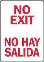 8TJW1 No Exit Sign, 14 x 10In, R/WHT, Bilingual