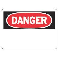 8DGR3 Danger Sign, 7 x 10In, R and BK/WHT, BLK