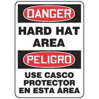 8DFP9 Danger Sign, 14 x 10In, R and BK/WHT, PLSTC