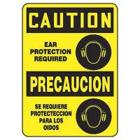9LCK5 Caution Sign, 20 x 14In, BK/YEL, Fiberglass