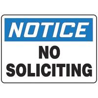 8DFR3 Notice Sign, 7 x 10In, BL and BK/WHT, ENG