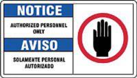 9CM83 Notice Sign, 7 x 10In, R, BL and BK/WHT, AL