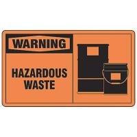 9WHL5 Warning Sign, 10 x 14In, BK/ORN, HAZ W, ENG