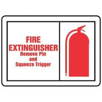 9VYD2 Fire Extinguisher Sign, 10 x 14In, R/WHT