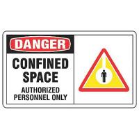 8DN55 Danger Sign, 7 x 10In, BK, R and YEL/WHT