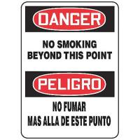 8XU61 Danger No Smoking Sign, 14 x 10In, PLSTC
