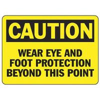 8DGE6 Caution Sign, 7 x 10In, BK/YEL, Self-ADH