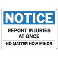 8WUH0 Notice Sign, 7 x 10In, BL and BK/WHT, PLSTC