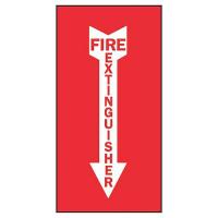 9VR69 Fire Extinguisher Sign, 14 x 5In, WHT/R