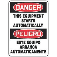 9APA6 Danger Sign, 14 x 10In, R and BK/WHT, AL