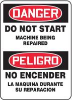 9GDY3 Danger Sign, 14 x 10In, R and BK/WHT, PLSTC