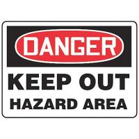 9E228 Danger Sign, 7 x 10In, R and BK/WHT, ENG