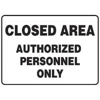 9F958 Admittance Sign, 7 x 10In, BK/WHT, PLSTC