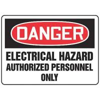 8DHF0 Danger Sign, 7 x 10In, R and BK/WHT, AL, ENG