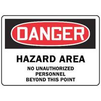 8DJT6 Danger Sign, 7 x 10In, R and BK/WHT, AL, ENG