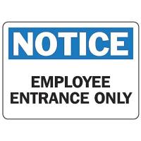 8VUT2 Employee Entrance Sign, 7 x 10In, AL, ENG