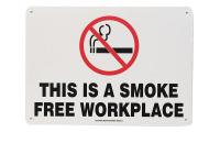 9CN18 No Smoking Sign, 7 x 10In, R and BK/WHT