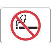 8TR43 No Smoking Sign, 10 x 14In, R and BK/WHT