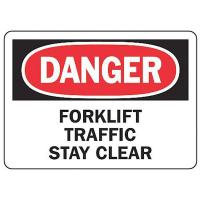 8DHH2 Forklift Traffic Sign, 7 x 10In, PLSTC, ENG