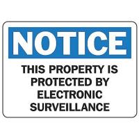 8NLA2 Notice Security Sign, 7 x 10In, AL, ENG