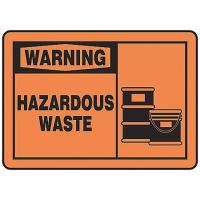 9RCW9 Warning Sign, 10 x 14In, BK/ORN, PLSTC, ENG