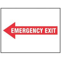 8DCP3 Emergency Exit Fire Sign, 7 x 10In, WHT/R