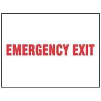 8DHW0 Emergency Exit Fire Sign, 7 x 10In, R/WHT