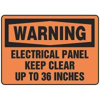 8DJD0 Warning Sign, 7 x 10In, BK/ORN, AL, ENG, Text