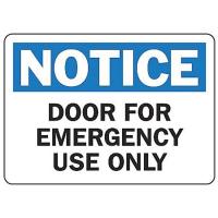 9K975 Fire Door Sign, 7 x 10In, BK and BL/WHT