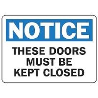 8ZCG2 Notice Sign, 10 x 14In, BL and BK/WHT, ENG