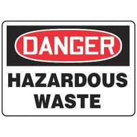 9CKM8 Danger Sign, 10 x 14In, R and BK/WHT, HAZ W