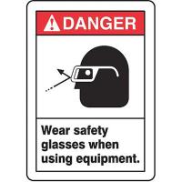 8MXT9 Danger Sign, 14 x 10In, R and BK/WHT, ENG