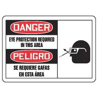 8TNP1 Danger Sign, 7 x 10In, R and BK/WHT, AL