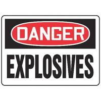 8RLH6 Danger Sign, 7 x 10In, R and BK/WHT, ENG