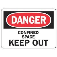 8DJY1 Danger Sign, 7 x 10In, R and BK/WHT, ENG