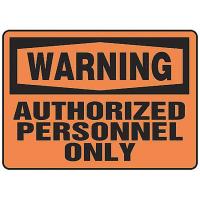 8DJY4 Warning Sign, 10 x 14In, BK/ORN, AL, ENG