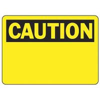 9CMY6 Caution Sign, 7 x 10In, BK/YEL, PLSTC, BLK