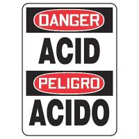 8DJZ2 Danger Sign, 14 x 10In, R and BK/WHT, PLSTC