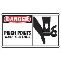 9RD95 Danger Sign, 7 x 10In, R and BK/WHT, PLSTC