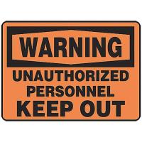 9NXE1 Warning Sign, 10 x 14In, BK/ORN, AL, ENG