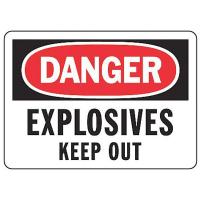 9GCK4 Danger Sign, 7 x 10In, R and BK/WHT, ENG