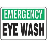 9LCJ3 Eye Wash Sign, 7 x 10In, GRN and BK/WHT, AL