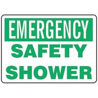 8DKE3 Safety Shower Sign, 7 x 10In, GRN/WHT, ENG