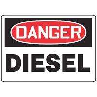 8RH50 Danger Sign, 10 x 14In, R and BK/WHT, DSL