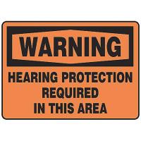 9MCH7 Warning Sign, 10 x 14In, BK/ORN, PLSTC, ENG